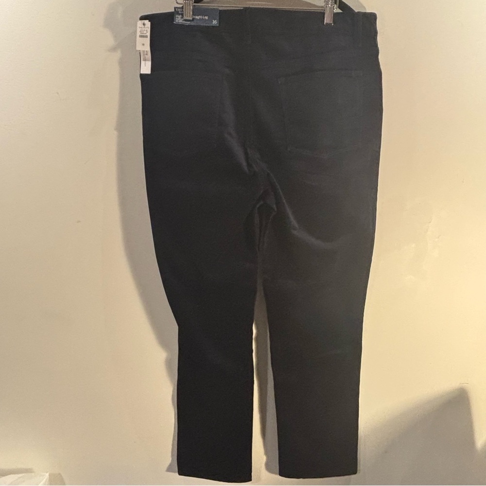 TALBOTS Sz 16 flawless high waist straight leg navy corduroy pants NEW WITH TAGS - Picture 8 of 15